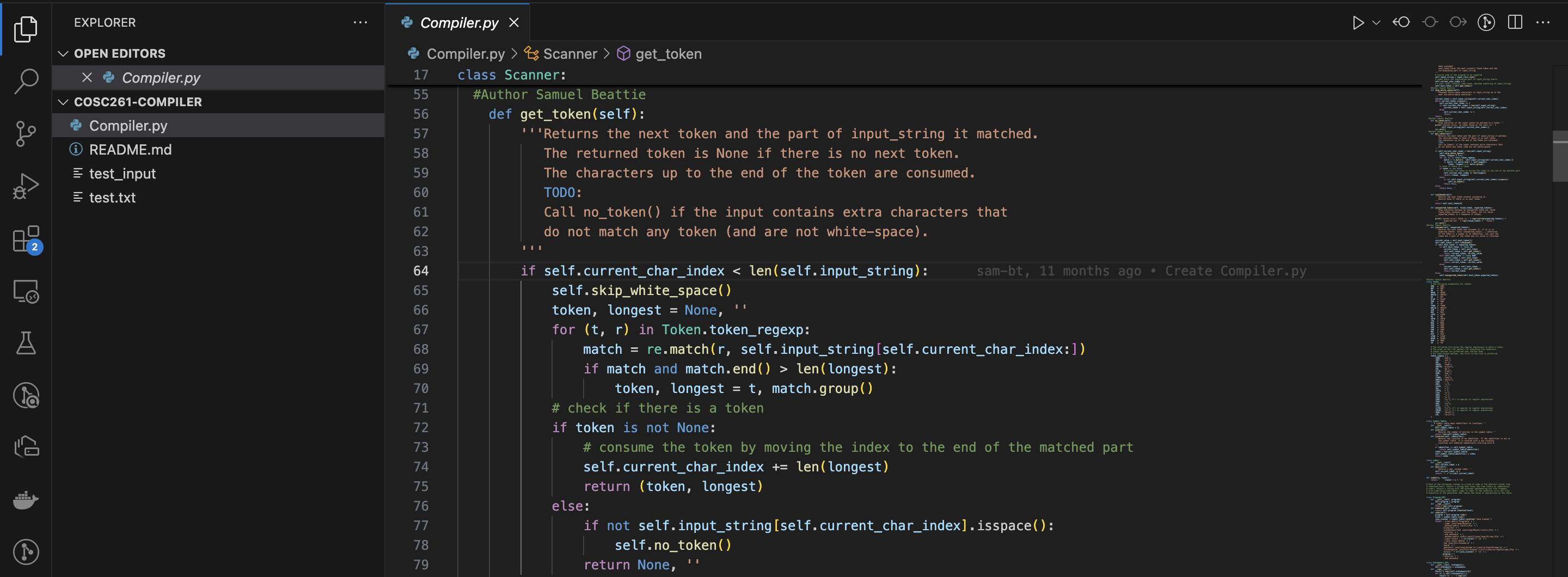 Screenshot of chat application